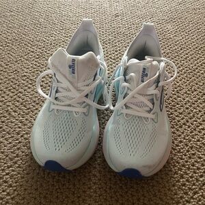 White and Blue Running Shoes